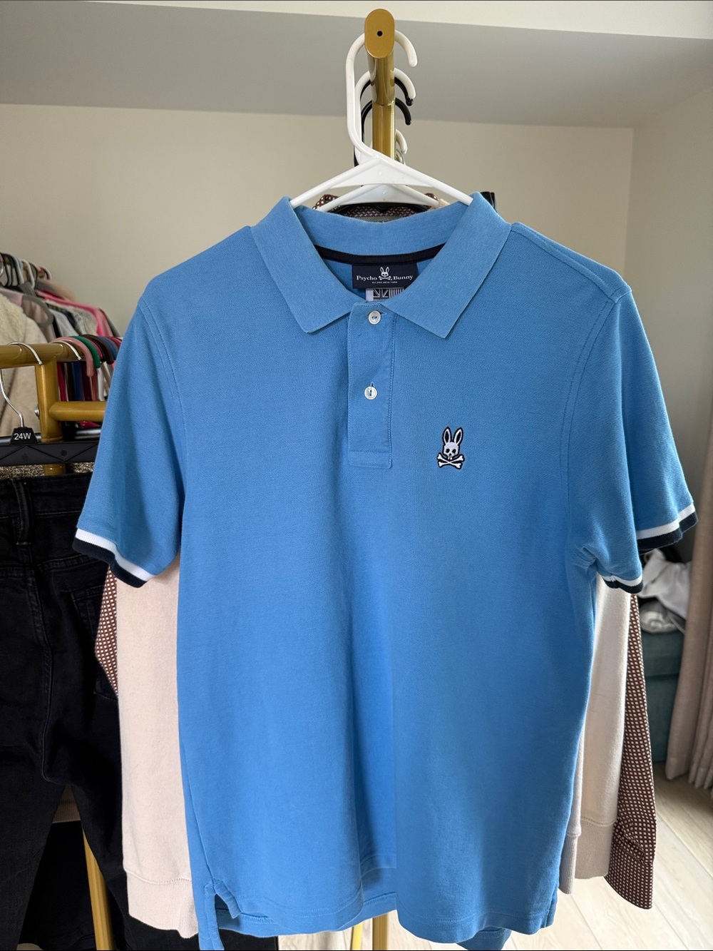 Psycho Bunny Light Blue Men's Polo with Contrast Trim